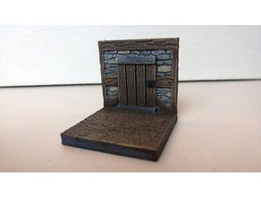 threednd stone wall door playsets dnd tiles dungeons dragons miniature openforge pathfinder rpg tabletop 3d print model - Mito3D