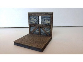 threednd stone wall window playsets dnd tiles dungeons dragons miniature openforge pathfinder rpg tabletop 3d print model - Mito3D