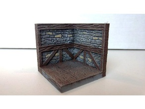 threednd stone wall corner playsets dnd tiles dungeons dragons gaming miniature openforge pathfinder rpg tabletop wargaming 3d print model - Mito3D