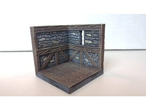 threednd stone wall corner window playsets dnd tiles dungeons dragons gaming miniature openforge pathfinder rpg tabletop 3d print model - Mito3D