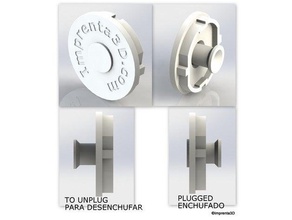 plug cover hidden handle - tapa enchufe con tirador oculto household supplies protector security cap seguridad wall 3d print model - Mito3D