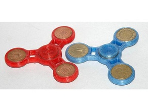 yacs drei-arm-große Münze-spinner mechanische Spielzeuge 608 Lager Münze spinner fidget zappeln Spielzeug freecad etwas parametric 3d print model - Mito3D