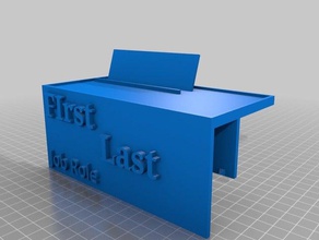 ikea bekent desk screen nameplate & card holder office 3d print model - Mito3D