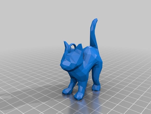 low poly cat keychain keychains anet a8 3D print model - Mito3D