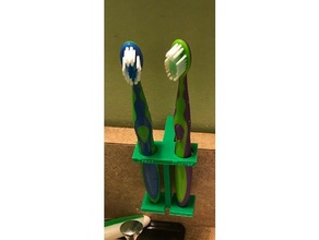 2 piece toothbrush holder 3d printing bathroom organization 3d print model - Mito3D