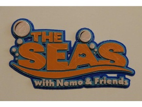 seas ride logo signs & logos 2d art 4 color disney parks world dory epcot finding nemo pixar 3d print model - Mito3D