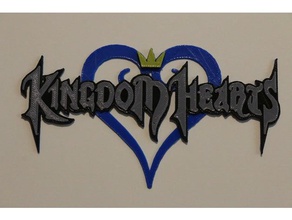 kingdom hearts logo signs & logos 4 color keyblade multicolor video game 3d print model - Mito3D