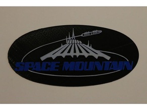 space mountain logotipo sinais e logotipos 2 cor 3 cores disney parques da world a disneyland multicolor 3d print model - Mito3D