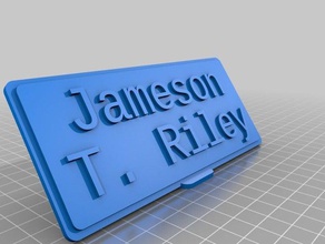 jrt tabela personalizada placa de duas linhas office personalizado 3d print model - Mito3D