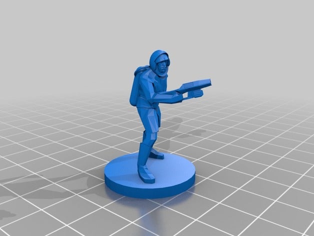 el astronauta láser en miniatura de 28 mm la escala juegos 28mm ciencia ficción 3D print model - Mito3D