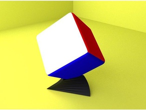 twisty rubik's cube stand v2 puzzles display holder pedistal rubiks puzzle 3d print model - Mito3D