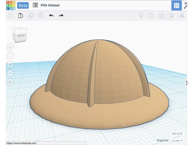 Tropenhelm Spielzeug & game Zubehör Abenteuer explorer hat Helm Mark safari 3D print model - Mito3D