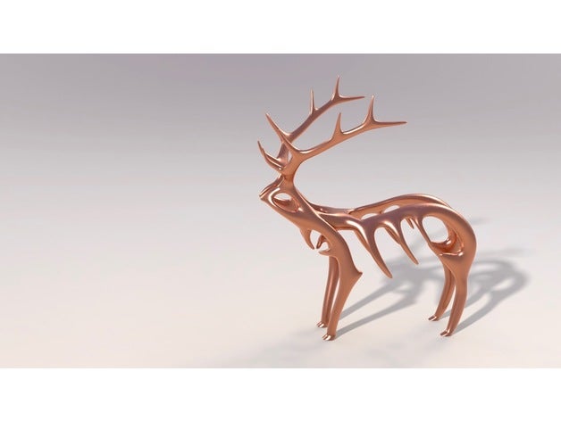 elk spirito sculture arredamento la decorazione cervi renna renne di natale scultura il supporto test supporta benchmark prova wapiti 3D print model - Mito3D