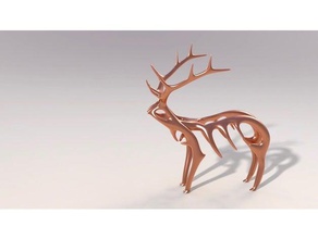 elk spirit sculptures decor decoration deer reindeer christmas sculpture support test supports benchmark wapiti 3d print model - Mito3D