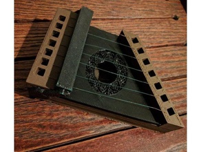 fully 3d printed harp zither music 3d print model - Mito3D