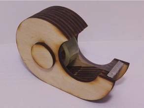 adhesive tape roller - lasercut office laser cutter tesa wood 3d print model - Mito3D