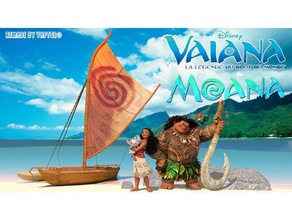 vaiana moana boat canoe vehicles animation bateau france polynesian ship tahiti walt disney 3d print model - Mito3D
