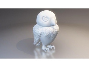 highpoly küçük baykuş hayvanlar 3d hayvan baskı sevimli poli yüksek heykel 3d print model - Mito3D