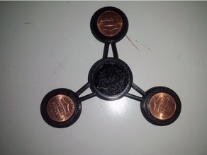 ternário isósceles giratório mecânico de brinquedos 608 rolamento fidget moeda um centavo penny trispinner 3d print model - Mito3D