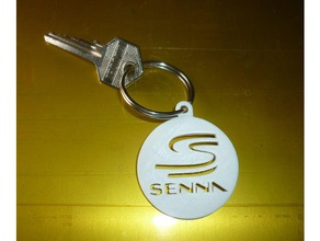 senna key chain logo keychains 3d printing ayrton formula 1 keychain keyholder motorsport 3d print model - Mito3D