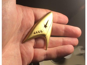 star trek discovery captain's insignia props badge 3d print model - Mito3D
