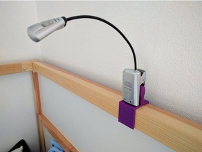 book light clamp adapter ikea kura household bed 3d print model - Mito3D