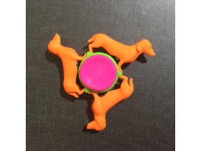 dachshund fidget spinner interactive art animal toy 3d print model - Mito3D