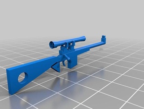 low poly hunter rifle gun keychain models guns 3d print model - Mito3D