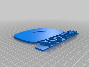 youtube play butonuna basın 3d baskı 3d print model - Mito3D