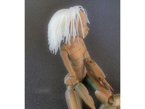 peludo robotica remix modelo de robots ball jointed doll la muñeca pavor rastas articulado mujer 3d print model - Mito3D