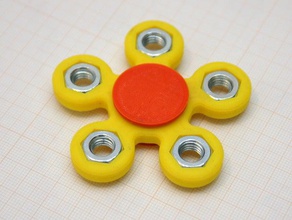 flor como fidget tuercas m8 juguetes mecánicos mano spinner juguete 3d print model - Mito3D