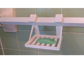 hanging soap dish square shower rod angled 45 degrees bathroom soapdish holder tray 3d print model - Mito3D