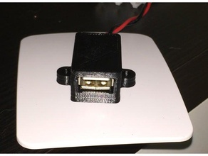 usb socket case 3d printer parts charger holder 3d print model - Mito3D