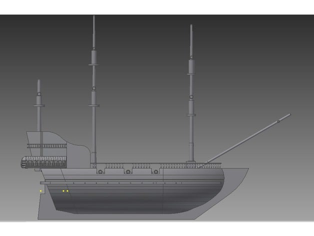 pirate ship 3d printing boat nautical sailboat 3D print model - Mito3D