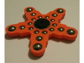 starfish spinner toys & games bearing fast fidget hand no glue raft screws sphere steel balls 3d print model - Mito3D