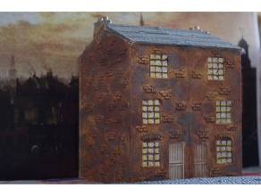 ripper's london - tall terraced houses buildings & structures 28mm model trains steampunk victorian wargame terrain wargaming 3d print model - Mito3D