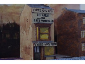 ripper's london - funeral parlour shop buildings & structures 28mm model trains steampunk victorian wargaming 3d print model - Mito3D