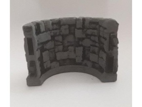 stone - demi cercle wall 2x1 toy & game accessories dnd tiles openlock pathfinder 3d print model - Mito3D