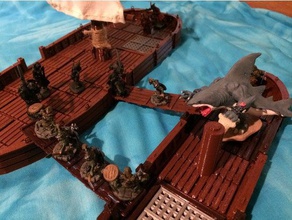 28mm Miniatur Boot Fliesen Spiele dungeons dragons dungeon tiles gaming der rpg rpg-Fliesen Schiff 3d print model - Mito3D