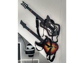 guitar hero wall mount organization 3d print model - Mito3D