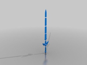 master sword sectioned support ready props zelda 3d print model - Mito3D