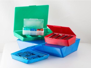 assorted tilt cases containers box case container dividers storage toolbox tray 3d print model - Mito3D