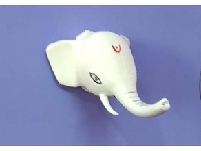 elefante gancho do agregado familiar animais a decoração chaveiro cabide de parede 3d print model - Mito3D