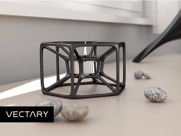 supporto di candela arredamento la decorazione casa illuminazione parametrico vectary 3D print model - Mito3D