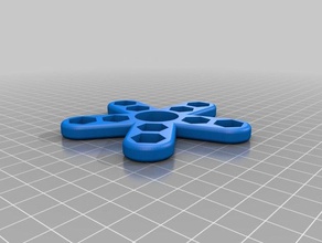 22flema azul fidget spinnerstl juguetes mecánicos personalizado 3d print model - Mito3D