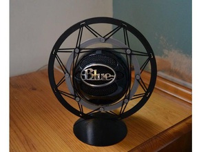 bleu boule de neige amortisseurs support l'audio microphone montage pied 3d print model - Mito3D