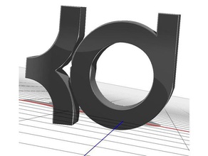 kd logo art beautiful cool design logos 3d print model - Mito3D
