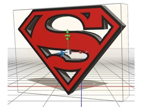 superman logo 2d art cool sports superhero 3d print model - Mito3D