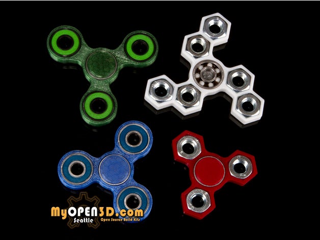 myopen3d fidget spinner koleksiyonu oyuncaklar ve oyunlar masa oyuncağı kolay yazdırma el kap oyuncak mekanik açık kaynak seattle basit tri 3D print model - Mito3D