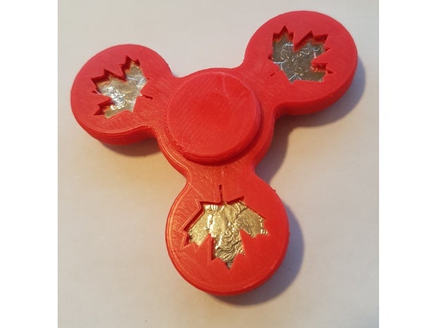 Kanada 150 doğum günü fidget spinner 608 rulman canada150 canadaday el akçaağaç yaprağı çeyrek 3D print model - Mito3D